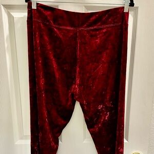 Burgundy Red Velvet Leggings Large